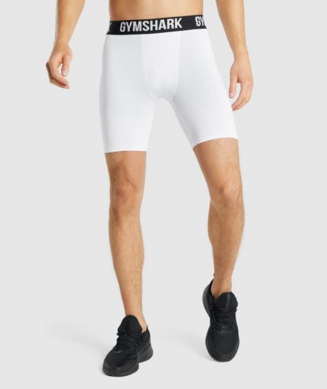 Men's Gymshark Element Baselayer Shorts White | CA 3N8A65